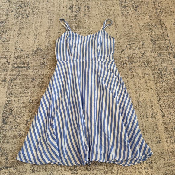 Old Navy Dresses & Skirts - OLD NAVY Womens XS Blue White Striped Cami Fit & Flare Dress Smocked Back Mini